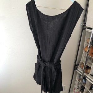 Ozma black cotton gauze romper, size M, NWT
